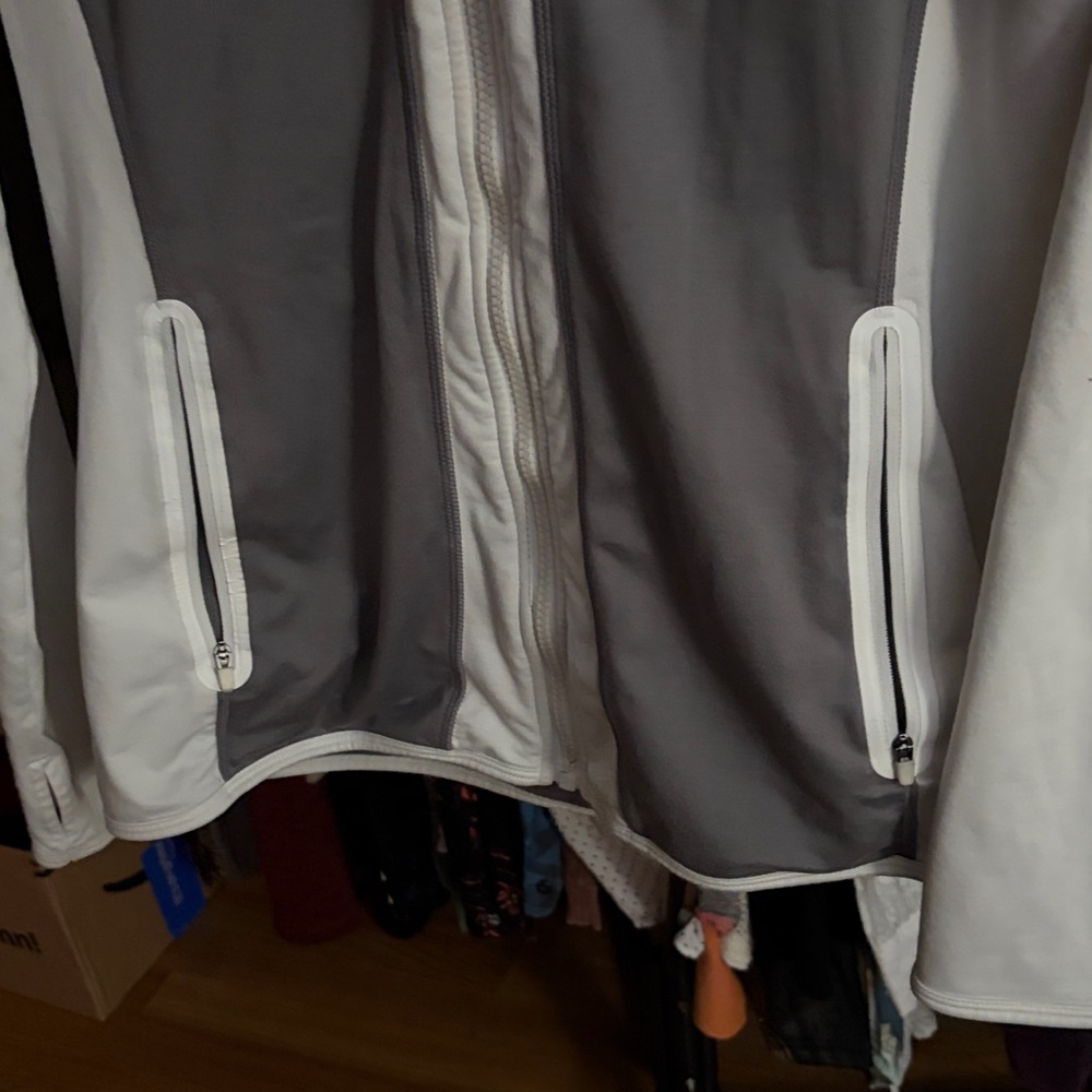 Fabletics Stylish Gray And White Jacket - image 4
